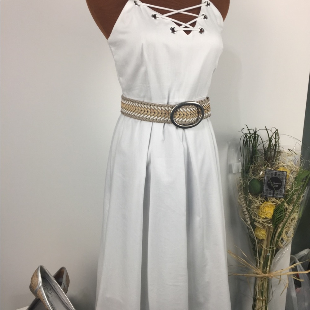 M Studio by John Meyer 🌷Wht Spg Strap Dress Sz 6 - Picture 5 of 8